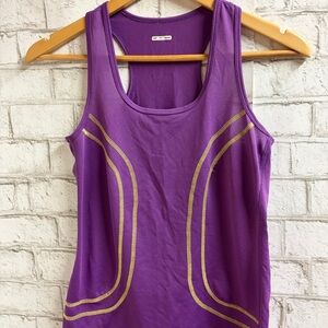 Lululemon Athletica Purple Tank Top with Gold Accents